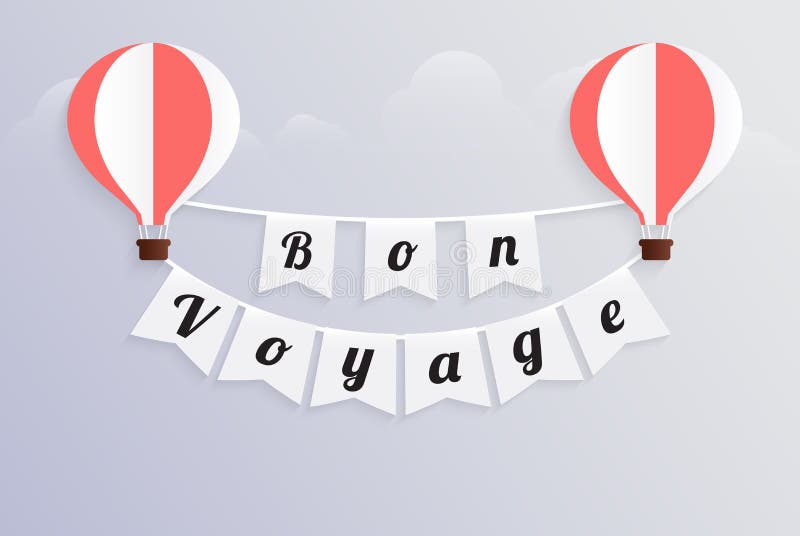 Bon Voyage Bunting Banner 15 flags Have a Safe Journey Theme by PARTY DECOR