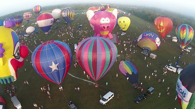 Hot air balloon festival aerial view