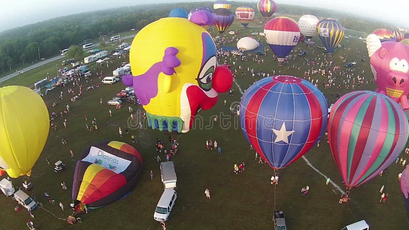 Hot air balloon festival aerial view