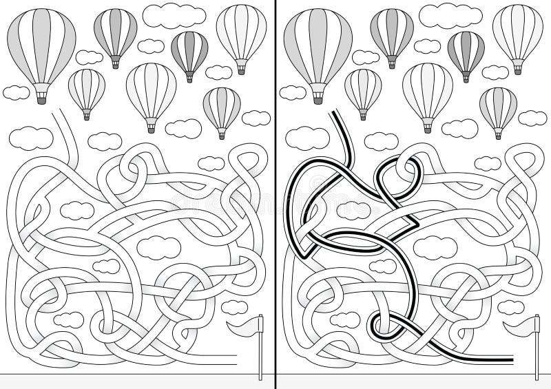 Balloon maze stock illustration. Illustration of balloon 9414629