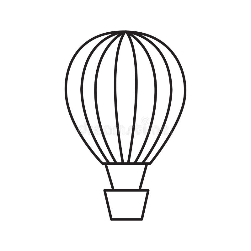 Hot air balloon outline icon vector isolated royalty free illustration