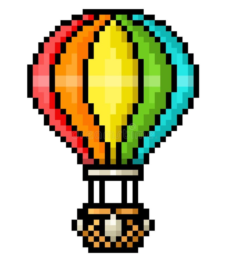 Hot air balloon pixel art. 