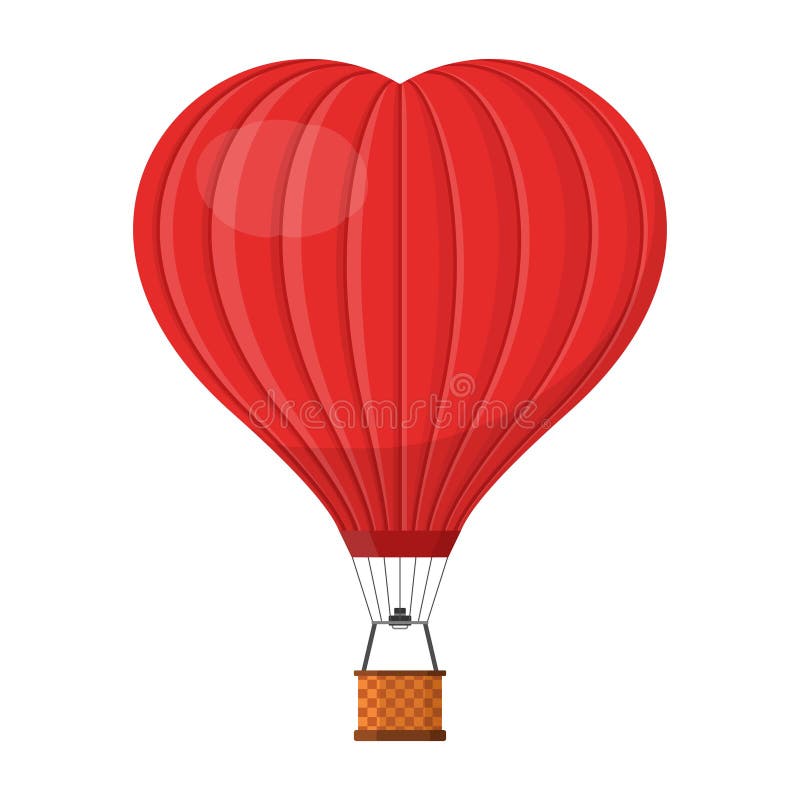 Hot Air Balloon Shape of a Heart with Basket Isolated on White Background, Red Aerostat Cartoon Air-balloon Traveling Stock Vector - Illustration of colorful, celebrate: 137566839 Hot Air Balloon Shape of a Heart with Basket Isolated on White Background, Red Aerostat Cartoon Air-balloon Traveling Stock Vector - Illustration of colorful, celebrate: 137566839