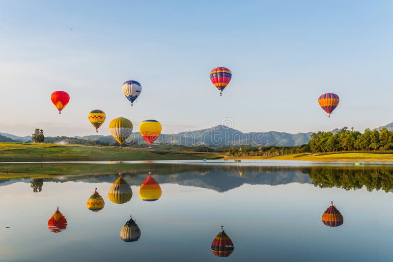 Hot air balloon on sky