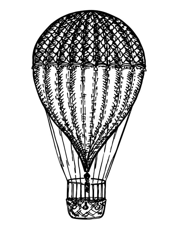 Hot Air Balloon Vector Logo Design Template. Retro Airship or Transport ...