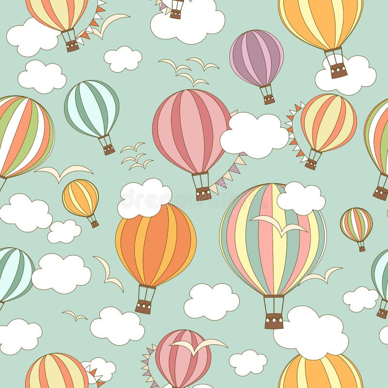 Hot Air Balloons Background Stock Illustrations 7,408 Hot Air