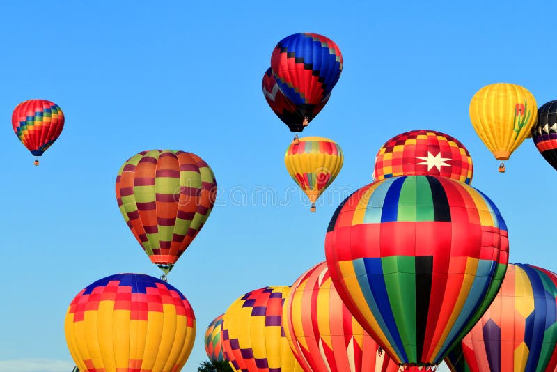 Hot Air Balloon Colors, Evening Night Glow Lights Stock Image Image