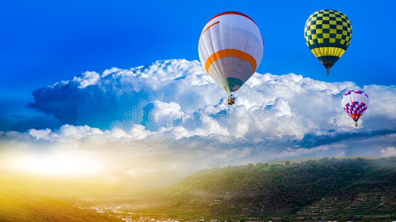 Hot Air Balloons . the Dawn of the Sun. High into the Sky . Stock Image - Image of colourful, baloons: 159483201 Hot Air Balloons . the Dawn of the Sun. High into the Sky . Stock Image - Image of colourful, baloons: 159483201