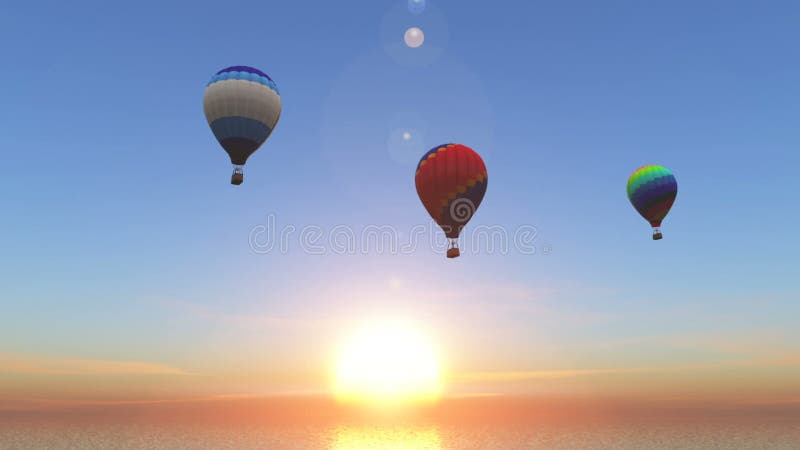 Hot-air balloons rising