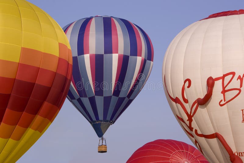 Hot air balloons on takeoff