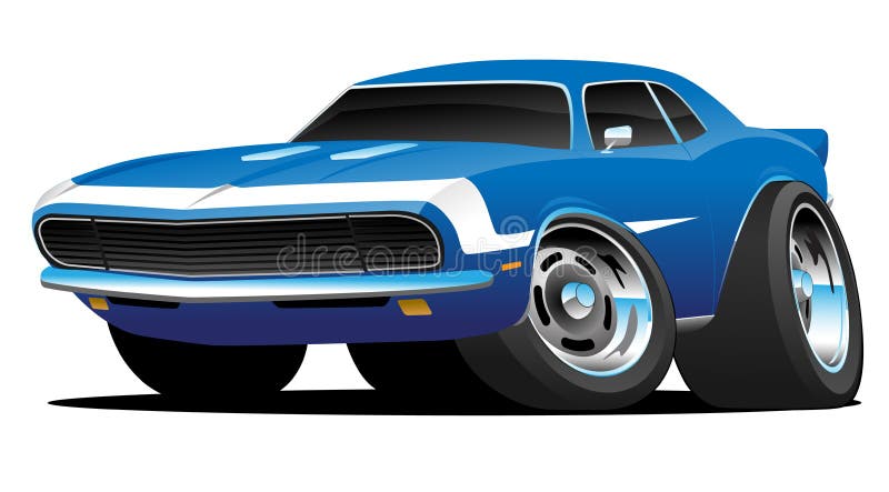 Classic Sixties Style American Muscle Car Hot Rod Cartoon Vector Illustration royalty free illustration Classic Sixties Style American Muscle Car Hot Rod Cartoon Vector Illustration royalty free illustration