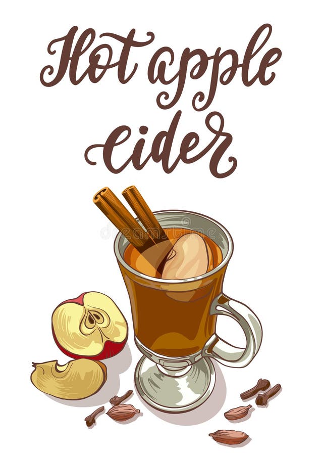 Hot Apple Cider. stock illustration.