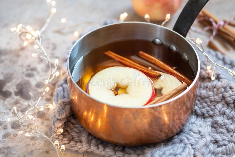 Hot Apple Cider with Fall Cinnamon and Star Anise Stock Image Image