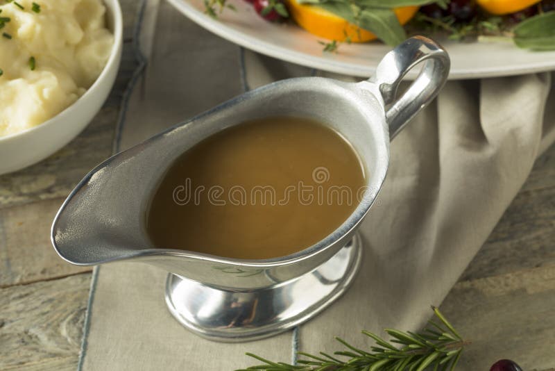 Hot Brown Organic Turkey Gravy Stock Photo Image of ingredient, meat