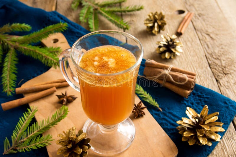 Hot buttered rum cocktail