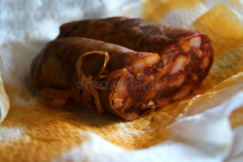 Hot calabrese soppressata stock photo. Image of meat 98527414