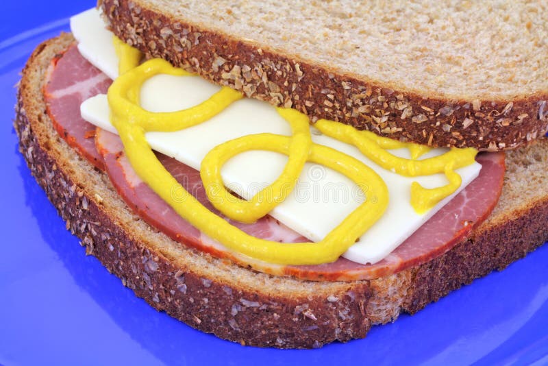 Capicolla and Cheese Sandwich on Green Plate Stock Photo Image of