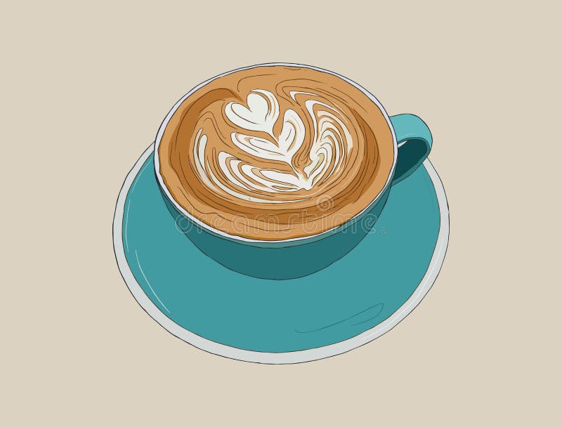 Caliente café arte , pintado a mano bosquejo cafetería o café la tienda.
