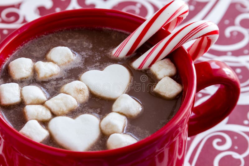 https://thumbs.dreamstime.com/b/hot-chocolate-candy-cookies-red-mug-filled-heart-shaped-marshmallows-peppermint-canes-red-swirled-background-63365764.jpg