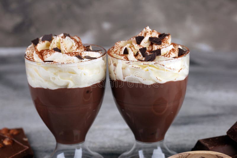 Hot Chocolate with Cocoa and Chocolate Chip Cookies and Whipped Cream