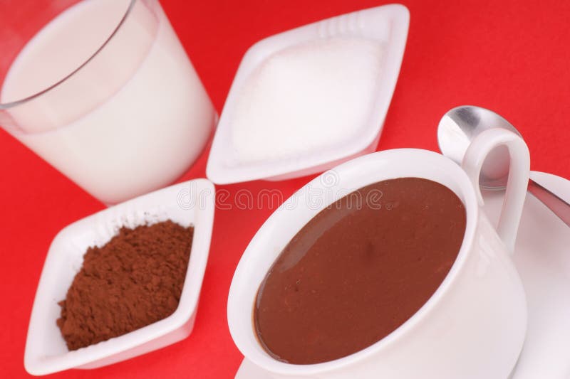 Hot chocolate ingredients stock image. Image of background 13295289