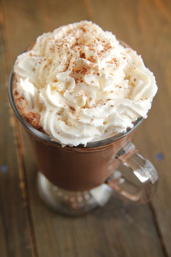 Hot Chocolate with Whipped Cream Stock Photo - Image of white, drink ...