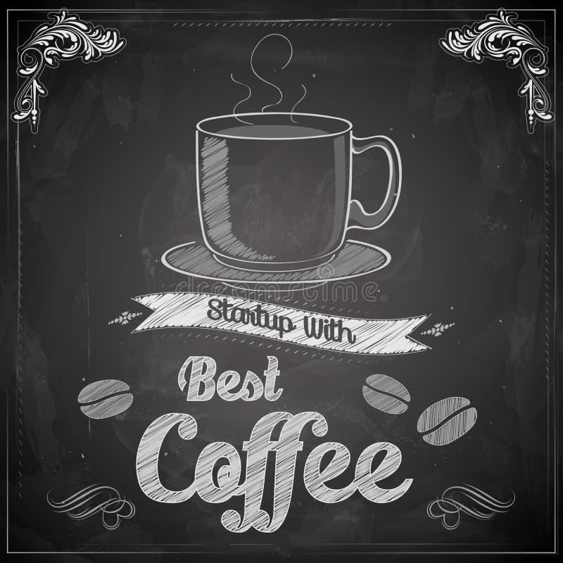 Coffee Chalkboard Illustration Stock Vector Illustration of chalk