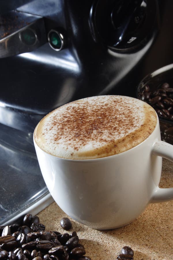 Hot coffee with cinnamon stock image. Image of powder 13163679