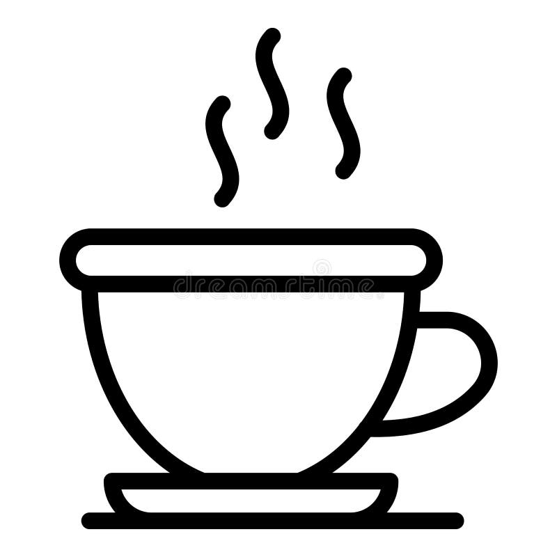 Download Hot Coffee Cup Icon Outline Style Stock Vector Illustration Of Restaurant Drink 199237774