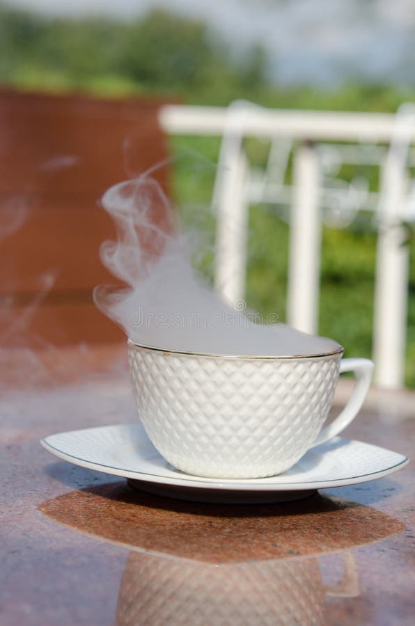 Hot Coffee cup with steam stock image. Image of stack 84344209