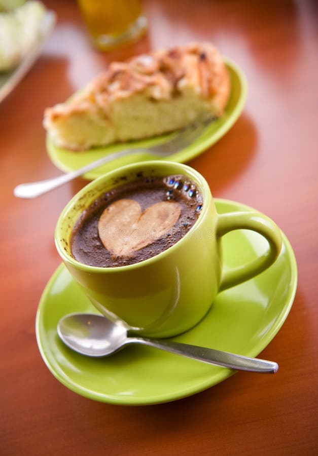 Hot coffee drink stock photo. Image of breakfast, sweet - 7491282