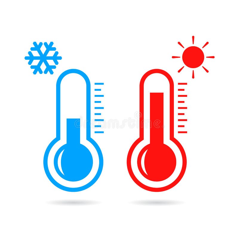 Hot and cold temperature vector icon