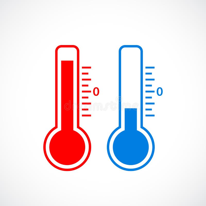 Hot and cold thermometer icon set. Low and high temperature on scale.  Meteorological measurements weather. Control level cooling and heating.  Vector Stock Vector Image & Art - Alamy