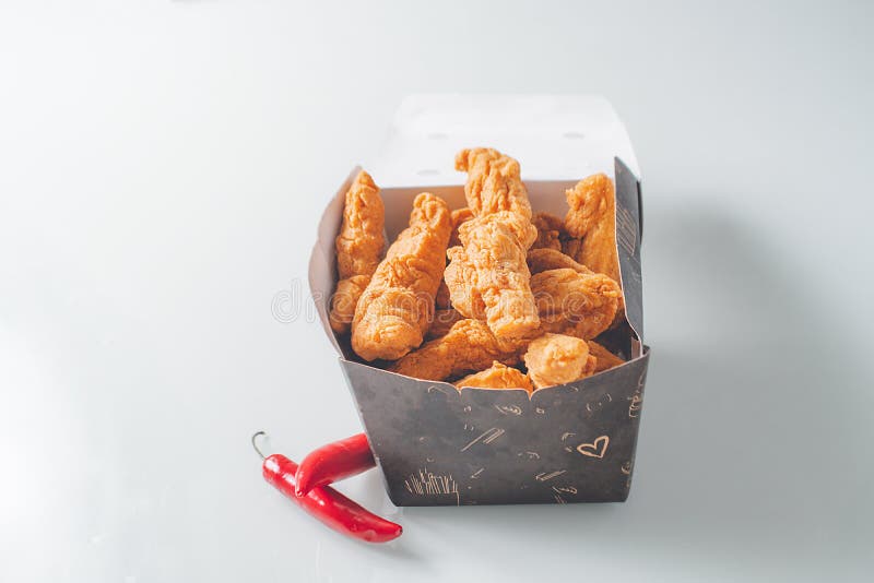 Fried Chicken Delivery Box Menu View Stock Image Image of delicious