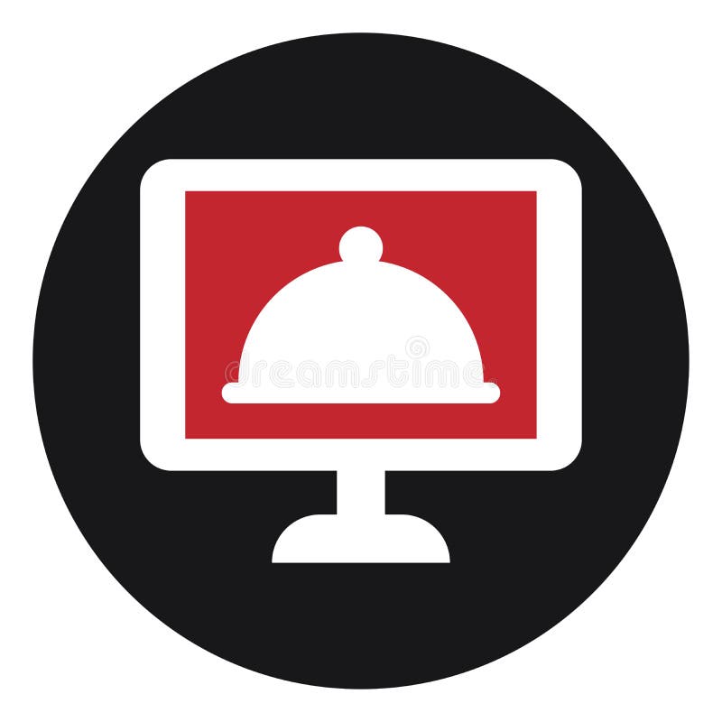 Hot dish delivery, icon stock vector. Illustration of background