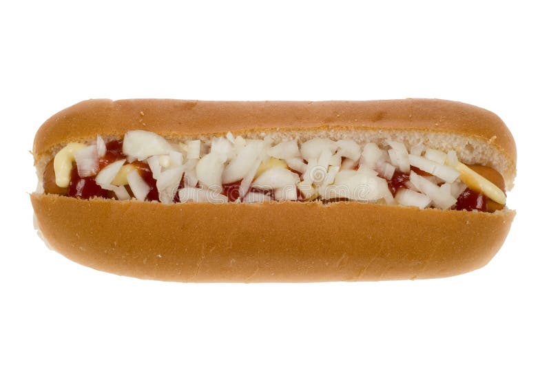 Hot dog in a bun with sauce