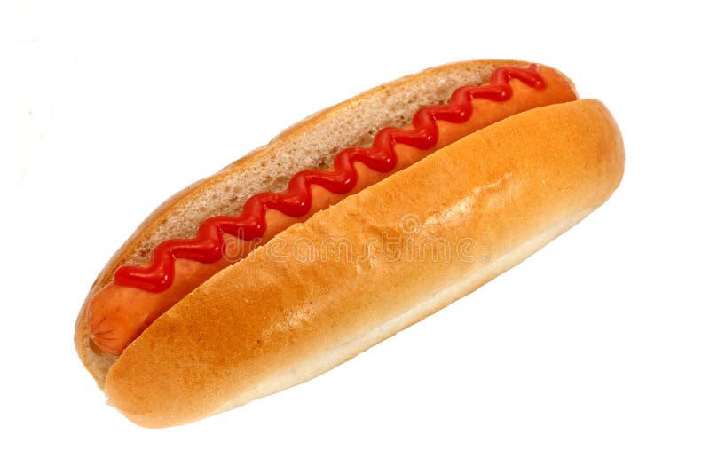 Hot Dog with Ketchup stock image. Image of frankfurter 26061439