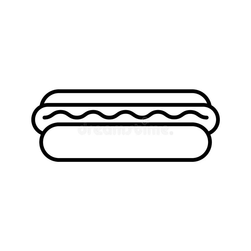 Hot dog konturu ikona ilustracji