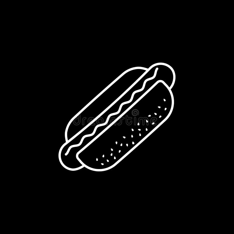 Hot dog kreskowa ikona, karmowi napojów elementy royalty ilustracja