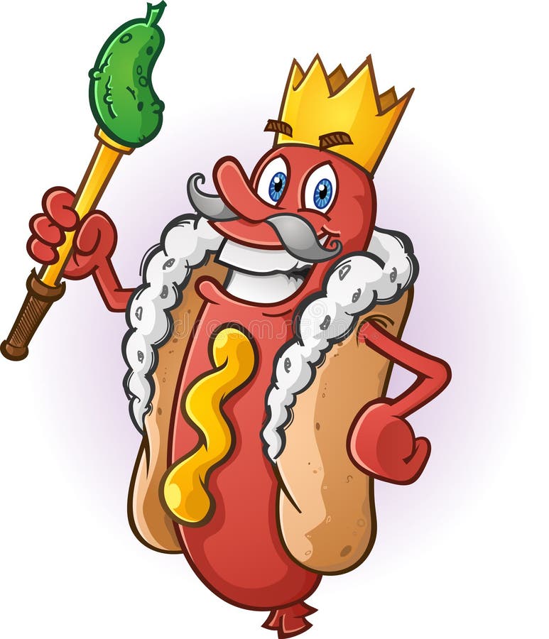 Hot Dog królewiątka postać z kreskówki ilustracja wektor Hot Dog królewiątka postać z kreskówki ilustracja wektor