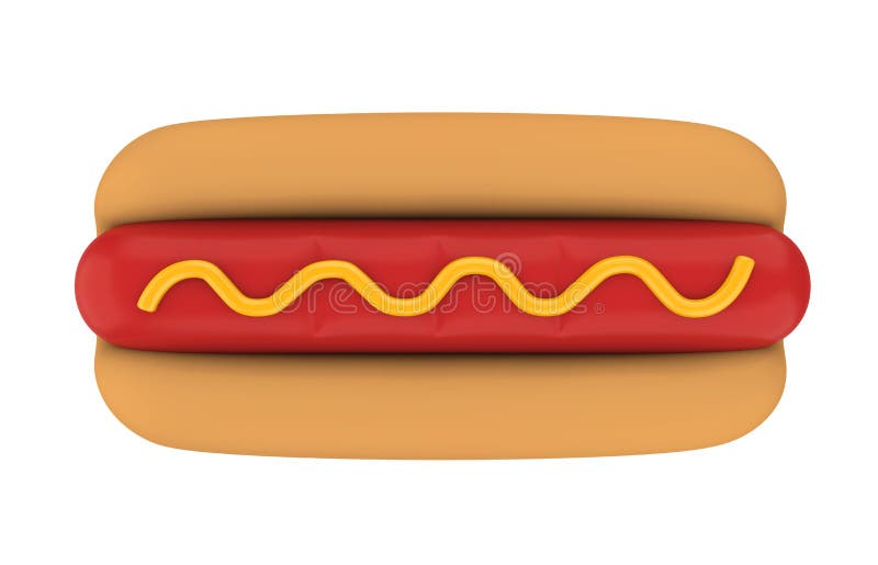 Hot Dog with Mustard Isolated royalty free illustration