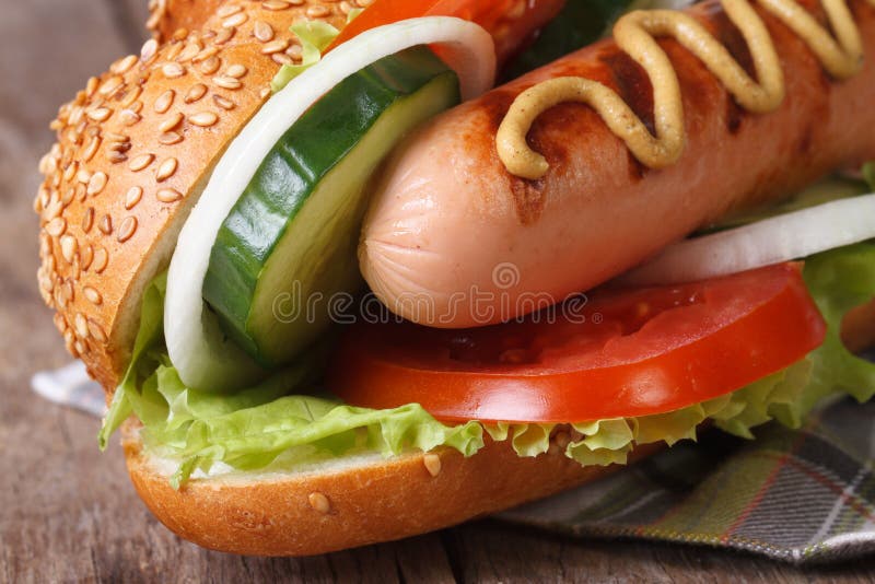 Grilled Sausage Hot Dog stock photo. Image of plate 20091048