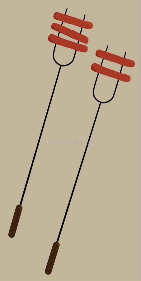 Hot Dog Skewers lub kije ilustracji Hot Dog Skewers lub kije ilustracji
