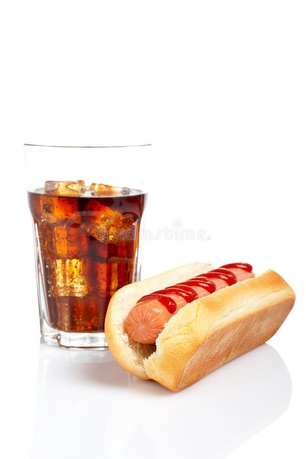 Hot dog and soda stock image. Image of culinary, meat 4426957