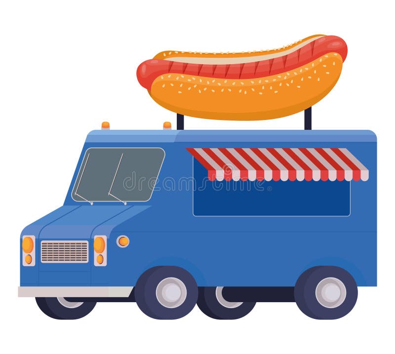 Hot dog truck stock vector. Illustration of catering 267960785