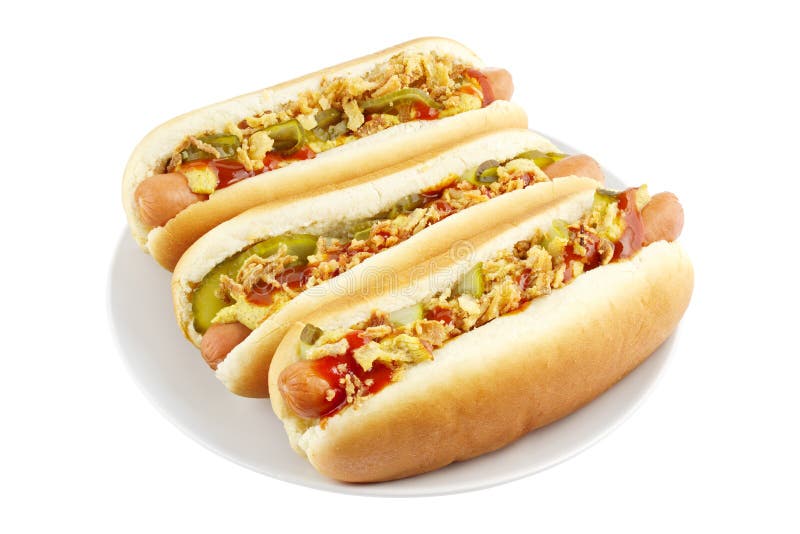 Hot dogs on plate stock photo. Image of background, sausage 29643612