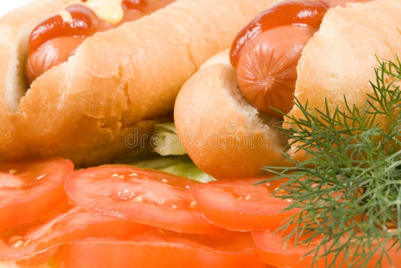 Hot dogs with vegetables stock image. Image of fresh, calorie 5179263
