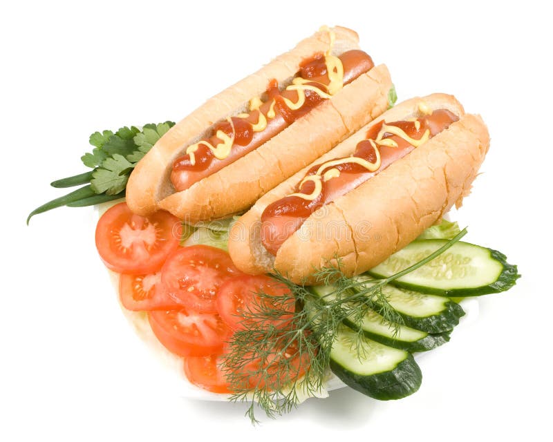 Hot dogs with vegetables