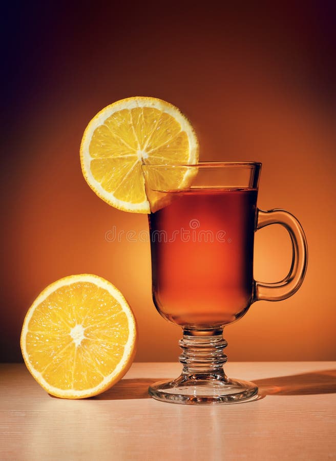 Hot drink with a lemon stock photo. Image of piece, liquid 123638460