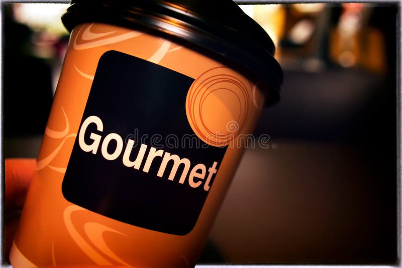 Hot Drink Served in a Paper Cup with a Cap Stock Image Image of blur